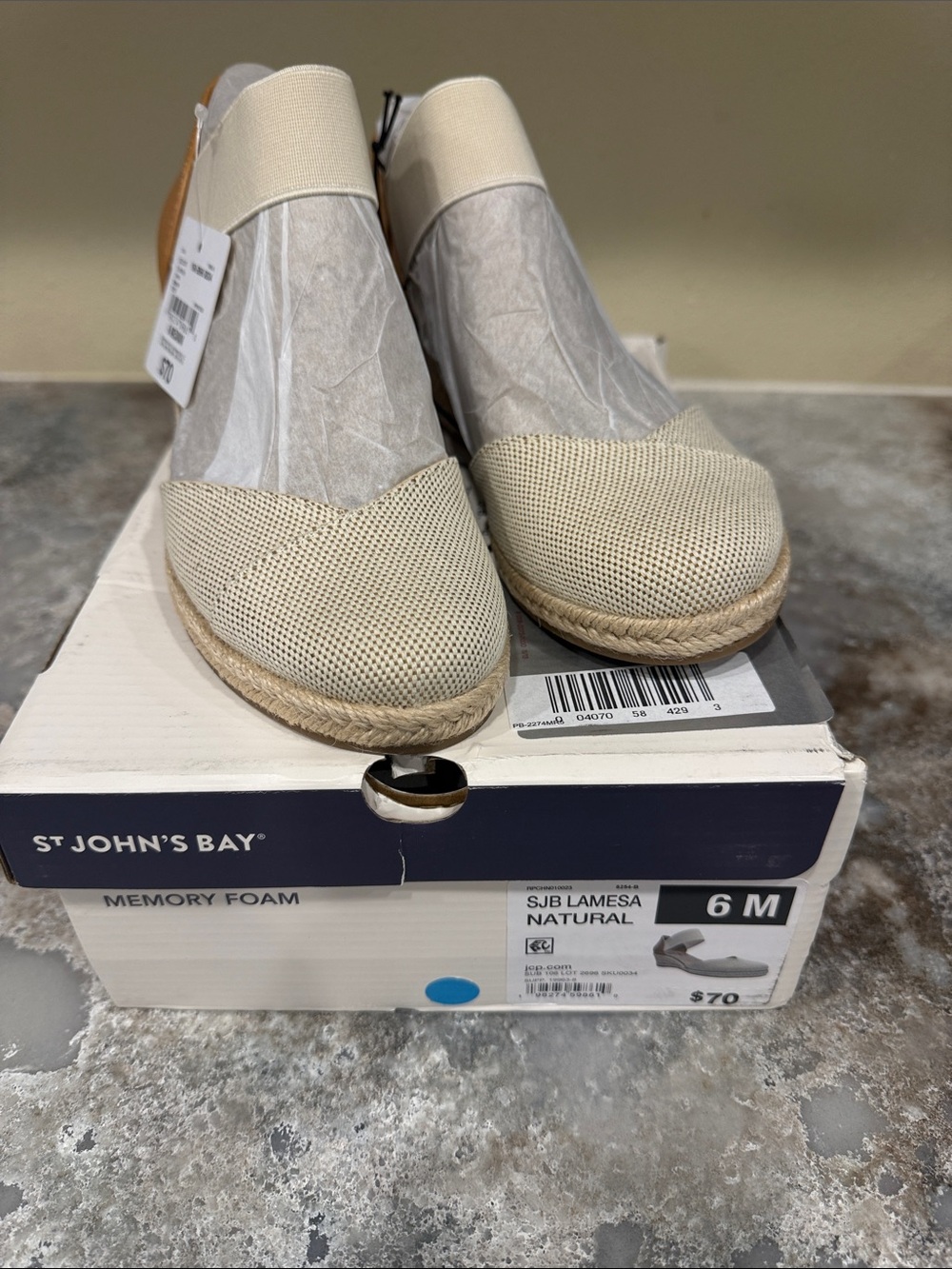 St. John's Bay Natural Canvas Espadrille Slip-Ons